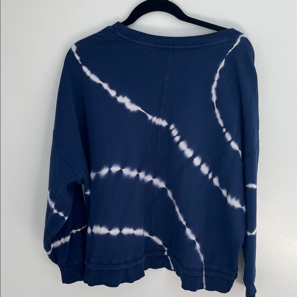 Athleta Navy Tie-Dye Sweatshirt - Picture 3 of 5